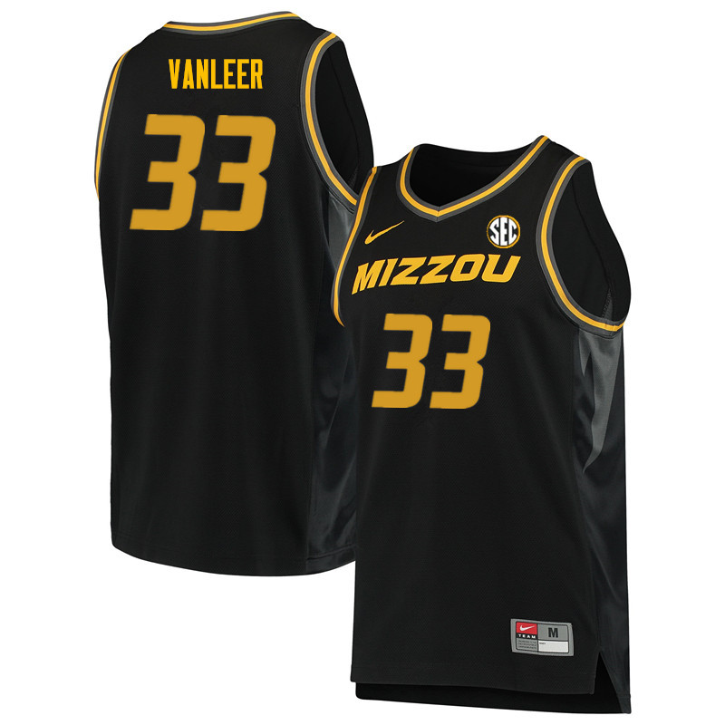 Men #33 Cullen VanLeer Missouri Tigers College Basketball Jerseys Sale-Black
